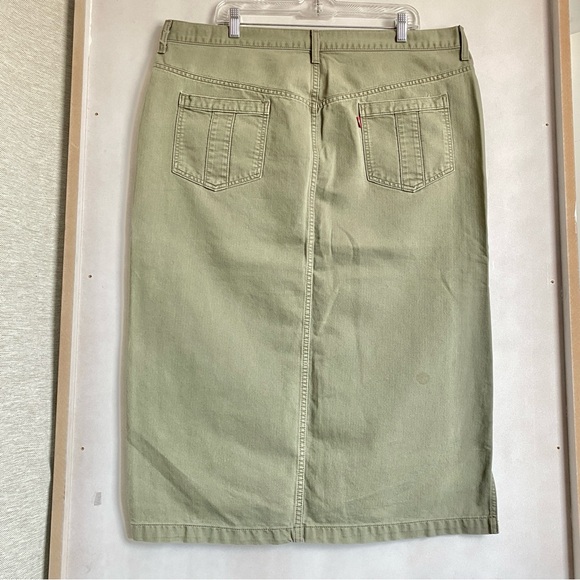 Levi's Dresses & Skirts - Levi's Surplus Olive Green Maxi Pencil Skirt Women's 18 Grunge Skate Board